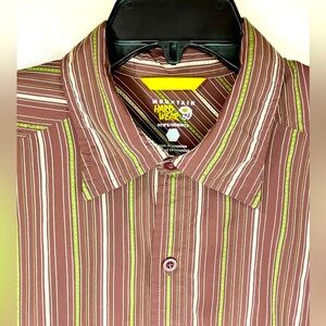 Mountain Hard Wear Shirt Men’s XL Brown Multicolored Striped Button Up EUC